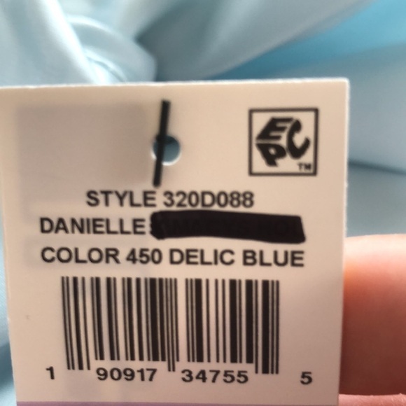 DANIELLE BERNSTEIN Size 6 Delicate Blue Rhinestone Puff Sleeve Satin Mini Dress - Picture 13 of 16